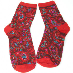 Accessories - Soft Paisley Socks Set - Red & Mustard Yellow Accessories - Soft Paisley Socks Set - Red & Mustard Yellow